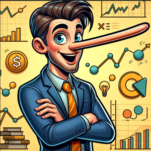 Lügender Daytradingcoach mit langer Nase
